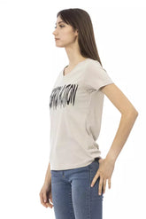 Beige Cotton Women's T-Shirt